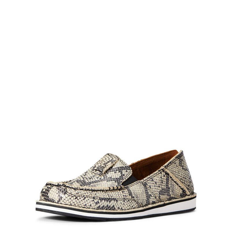 Ariat Cruiser - Loafers Schoenen Zwart Wit Slangenprint Dames - 17265-978